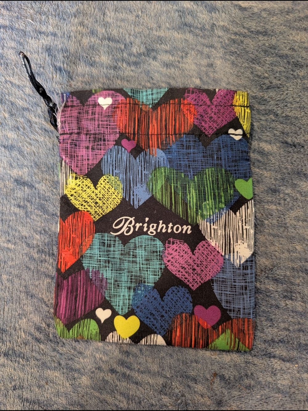 Brighton Black Dust Bag with Multicolor Hearts - Picture 2 of 5